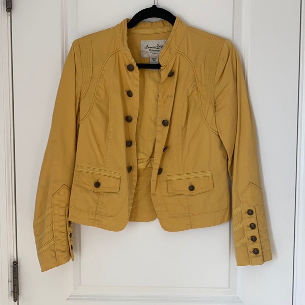 American Rag Mustard Stand Collar Button Front